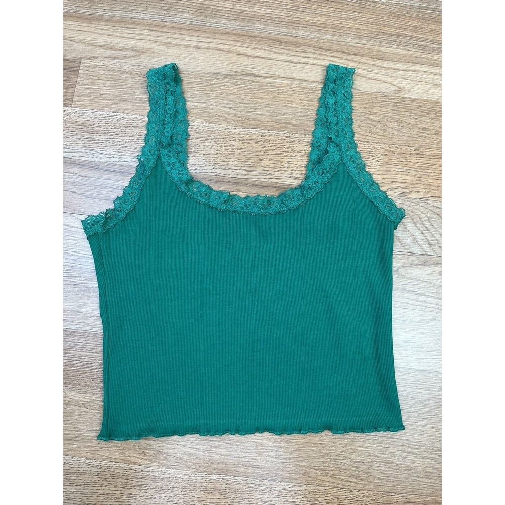 Cotton On Courtney Lace Trim Cami Tank Size‎ Medium Field Green NEW